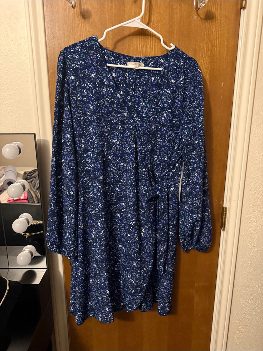New nine britton Navy Floral Wrap Mini Dress - Picture 3 of 8